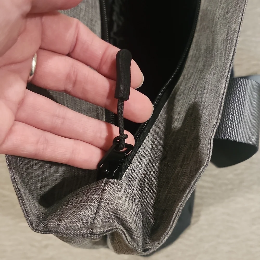 Hype Gray and Black Duffel Bag with Minimalist Design